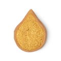 Sunnyside Bubble bar. A golden tear shape covered in sparkling golden glitter.